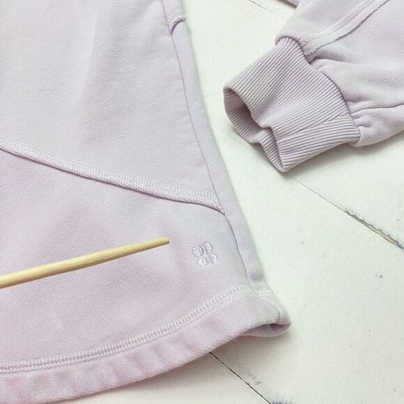 Sweaty Betty Women's Small Cotton Blend Lavender Revive Ruffle Hem Sweatshirt - Picture 3 of 10